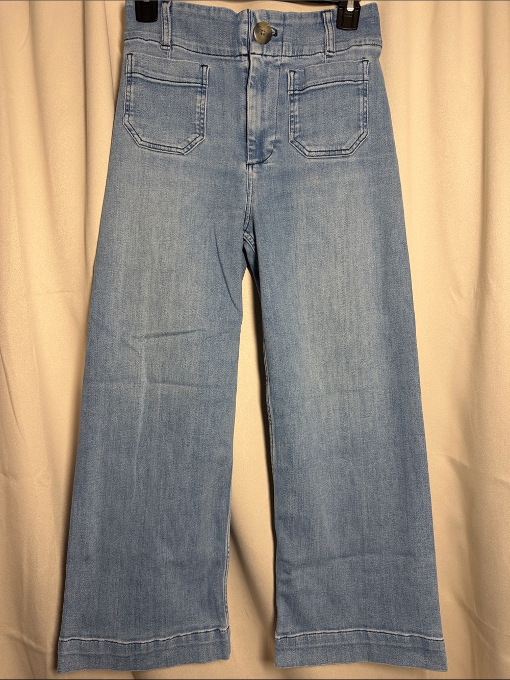 Anthropologie Pilcro and the Letterpress Wide Leg Crop Jeans Light Wash Size 26